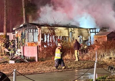 The Wareham Fire Department received mutual aid from several neighboring departments. Photo by Claudine Marie Bolduc