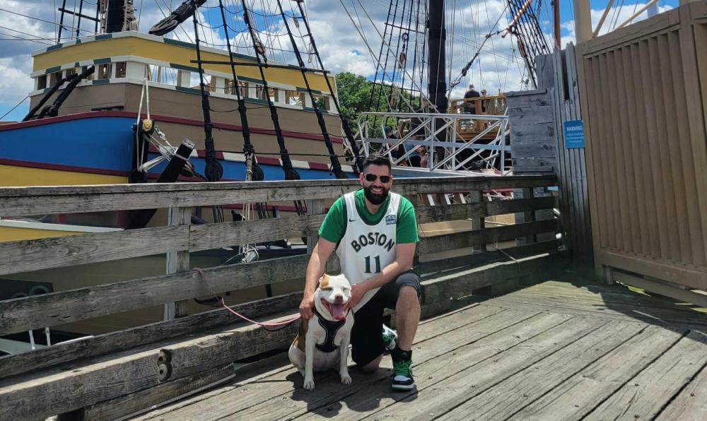 Johnny Santoro and Estia. Photo source: Gofundme