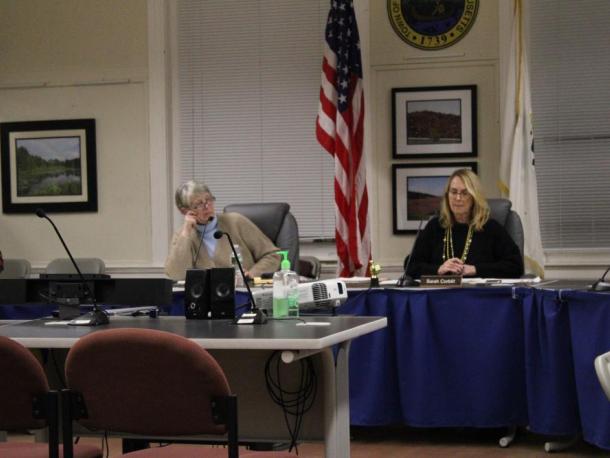Chair Judith Whiteside and member Sarah Corbitt at the Tuesday, Feb. 17 meeting. Photo by Brandy Muz