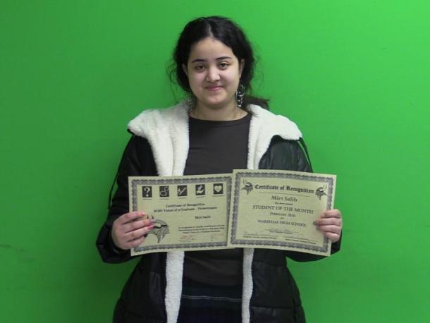 Mirt Salib is the Wareham High School February student of the month. Photo source: Wareham High School