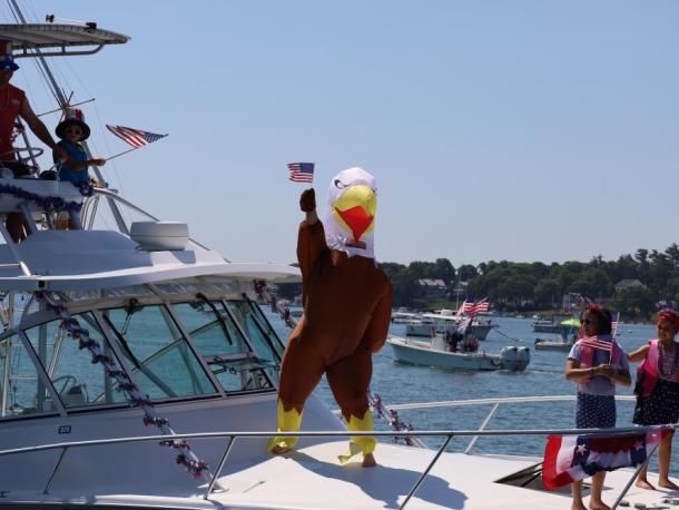 This eagle busted some moves during the annual Blessing of the Fleet in Onset on Saturday, July 4. Photos by Nick Mossman