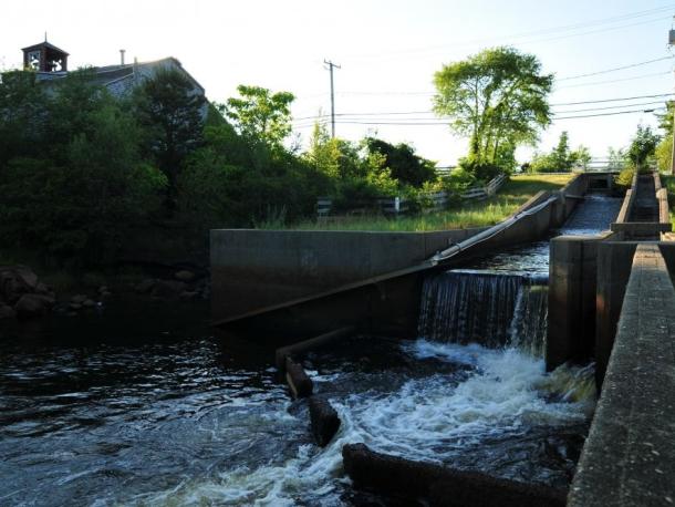 The spillway of the Parker Mills Pond Dam. File photo