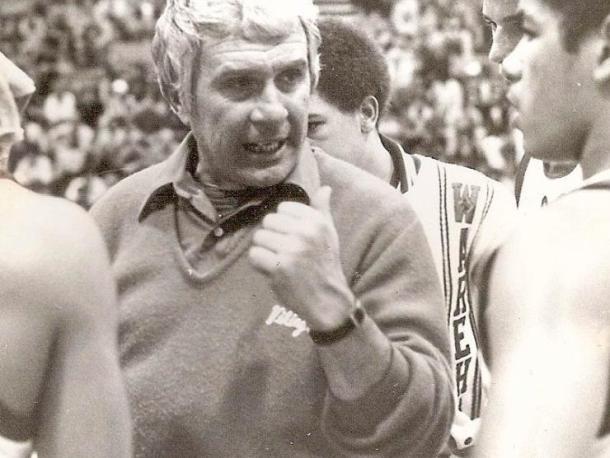 Jim Brogioli coaching the Wareham Vikings basketball team on the sidelines of the court that would later be named in his honor. Photos submitted by Kevin Brogioli