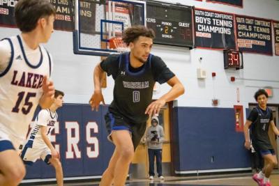 Rose bounds down the court.