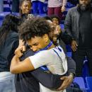 Following the game, tight hugs were had.