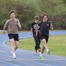Ryland Potter takes the lead at track practice. 