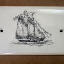 Scrimshaw ship by Tina DeVilliers for the Sippican Historical Society activity on July 7