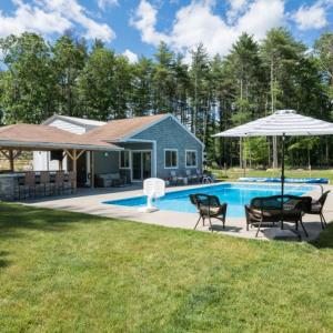 Salt water pool and pool house