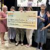 Organizers hold up a big check for the funds they raised. From left to right: Eliese Catarius, Karen Hong, Kerry Mello, Elisa Heard, Priscilla Porter, Tricia Norton. Source: Wareham Library Foundation