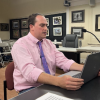Director of Planning Joshua Faherty speaks to the Select Board. Photo by Tanvi Kulkarni